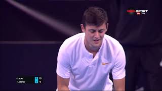 Alexandar Lazarov ITF269 vs Lukas Lacko ATP127 765 62 Sofia Open Q1 03022019 [upl. by Rhee]