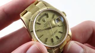 Rolex DayDate Yellow Gold quotPresidentquot 18248 Luxury Watch Review [upl. by Anilemrac]