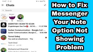 How to Fix Messenger Your Note Option Not Showing Problem  Messenger Your Note Option Missing [upl. by Bohi]