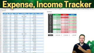 How to Make a Financial Excel Tracker  Budget Template  Income and Expense [upl. by Terhune178]