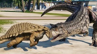 Polacanthus Nodosaurus amp 2 Carnotaurus Breakout amp Fight Jurassic World Evolution 4K 60FPS [upl. by Marriott]