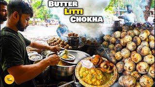 Prayagraj Biggest Making of Bihari Style Butter Litti Chokha Rs 25 Only l Prayagraj Street Food [upl. by Irot706]