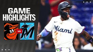 Orioles vs Marlins Game Highlights 72424  MLB Highlights [upl. by Anastatius]