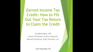 Earned Income Tax Credit How to Fill out Your Tax Return to Claim the Credit [upl. by Efi]