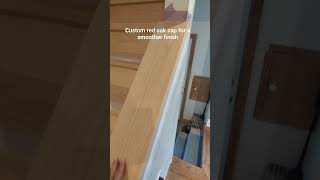 Staircase refinishing in Toronto  Custom cap installed for smooth finish canada tips toronto [upl. by Jacobah127]