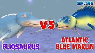 Pliosaurus vs Atlantic Blue Marlin  Dino vs Animal S4E4  SPORE [upl. by Ynnej]