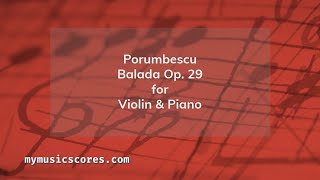 Porumbescu Balada Op 29 for Violin and Piano [upl. by Tav]