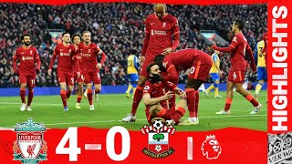 Highlights Liverpool 40 Southampton  Jota brace Thiago and a Van Dijk volley win it [upl. by Leanna813]