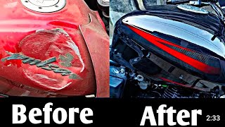 How to remove bike fuel tank dent  Pulsar 150 fuel tank dent repair [upl. by Eimat409]