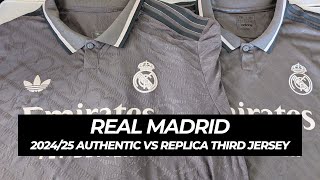 Real Madrid Authentic vs Replica Third Jersey Comparison Review  202425 [upl. by Dirgis]