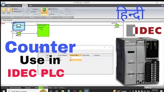 How to Use counter in idec plccounter instruction in idec plc IDEC FC6A PLCFT1AHINDI [upl. by Johnson387]