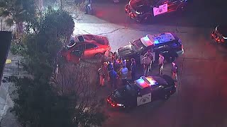 Pedestrian struck during highspeed chase through Los Angeles [upl. by Sirrom]