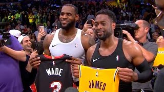 LeBron James amp Dwyane Wade have fun after game ending amp jerseys exchange  Lakers vs Heat [upl. by Notlem]