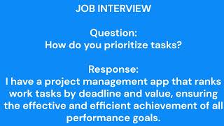 Job Interview  How do you prioritize tasks at work [upl. by Angela347]