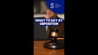 What To Say At Deposition legal deposition [upl. by Nosoj]