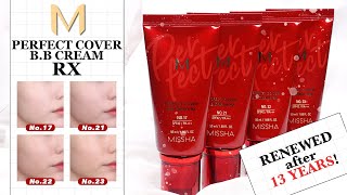 Newly Renewed Missha’s M Perfect Cover BB Cream all 4 shades swatch how to smearing long lasting [upl. by Asylem834]