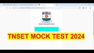 TN SET Mock TEST 2024 from Manonmanium Sundaranar University Exam updates [upl. by Inva]