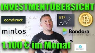 Investmentübersicht Sparpläne Comdirect Aktien ETF Peer to Peer Kredite Mintos Bondora Bitcoin [upl. by Desmond284]