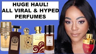 HUGE MIDDLE EASTERN FRAGRANCES HAUL ALL VIRAL PERFUMES UNBOXING AND FIRST IMPRESSION [upl. by Enirol]