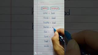 Opposite wordsAntonyms words in english shortvideo work hard [upl. by Notwen]