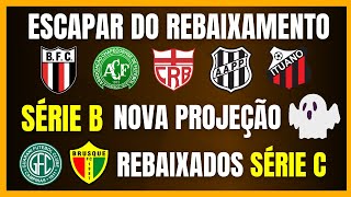 SÉRIE B  GUARANI e BRUSQUE REBAIXADOS  NOVA PROJEÇÃO PARA ESCAPAR [upl. by Ayekam78]