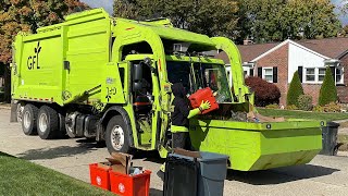 ExGFL “007” Mack LR Heil Carry Can Garbage Truck on Manual Recycle [upl. by Navannod]