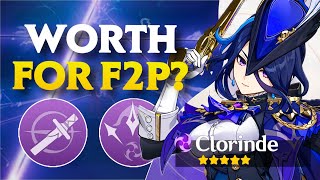 Is Clorinde WORTH For F2P  Full Details SIMPLIFIED [upl. by Retsila]