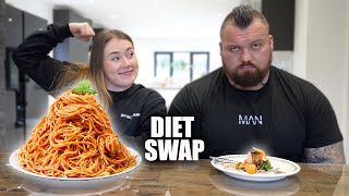 Swapping Diets With a PROFESSIONAL STRONGWOMAN Ft Chloe Brennan  Eddie Hall [upl. by Elga]