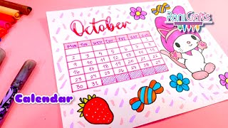 DIY  OCTOBER Calendar  Bullet journal decoration organization ideas [upl. by Aneeroc]