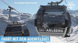 Fahrt mit dem Auenfeldjet Verbindungsbahn Skigebiete WarthSchröcken  Lech Zürs [upl. by Amsirahc134]