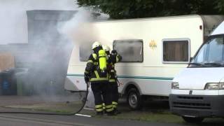 13052014  Eppelheim Toter bei Wohnwagenbrand [upl. by Ibbed]