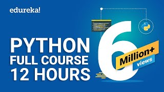 Python Full Course  12 Hours  Python For Beginners  Full Course  Python Tutorial  Edureka [upl. by Byran]