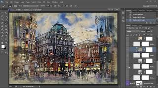 Watercolor Illustration Photoshop Action Tutorial [upl. by Thormora]