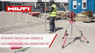 Hilti PR 4022 roterende laser  Afschot instellen middels automatische hellingsfunctie [upl. by Jeroma]