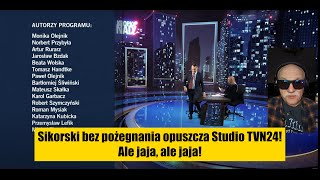 Sikorski bez pożegnania opuszcza studio TVN24 [upl. by Darach905]