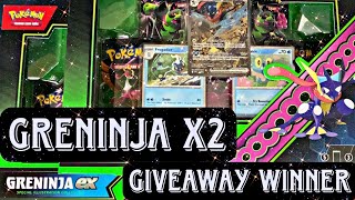 Greninja EX Special ILLUSTRATION Opening X2 and Giveaway WINNER [upl. by Dorrahs951]