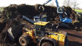 Groenafval shredder met Lindner en Fuchs van Groenrecyling Rouveen BV [upl. by Ahsiki]