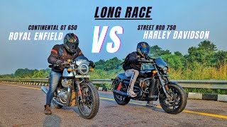 Royal Enfield Continental Gt 650 VS Harley Davidson Street Rod 750🔥  Ye Umeed Nhi Thi 😮 [upl. by Aitan]