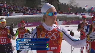 2014 OS Sotji Längdskidor Stafett 4x10 km Herrar [upl. by Rendrag]