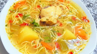 Sopa de pollo con fideo [upl. by Neddy]