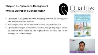 Operations Management  Chapter 1 Operations Management 01 [upl. by Georgette]