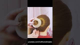 Super Easy French Roll Bun 👌 For Beginners hairtutorial hairstyles [upl. by Elleira21]