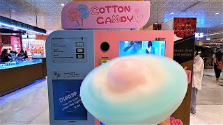 Cotton Candy Vending Machine  How Robotic Arm Make Sugar Magic Candy Floss [upl. by Kentigerma]