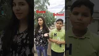 Home V S School viral youtubeshorts funnyvideos shortsviral [upl. by Burtie]