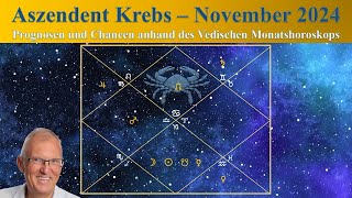 Aszendent Krebs November 2024  Vedisches Monatshoroskop [upl. by Noonberg]