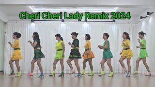 Cheri Cheri Lady Remix LinedanceBegnner [upl. by Broddy]