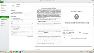 Planilla de Incompatibilidad para descargar y completar [upl. by Amalee910]