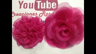 Flores de tela de Organza VIDEO No671 Creaciones Rosa Isela [upl. by Beverley152]