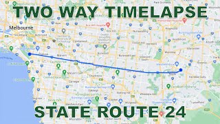 TWO WAY TIMELAPSE  State Route 24  State Routes Melbourne Time Lapse Driving 4K [upl. by Marin289]