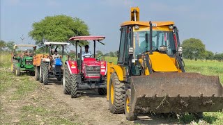 JCB 3dx Xpert Loading Mud Trolley  New Holland 3630  John deere Tractor  4wd Mahindra Arjun NOVO [upl. by Dnob]